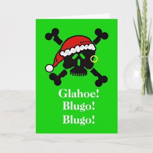 Santa Skull and Crossbones Funny Christmas Card