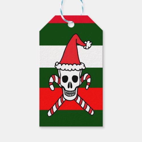 Santa Skull and Crossbones Gift Tags
