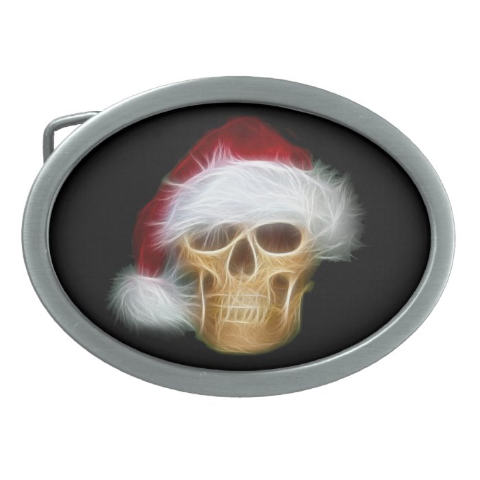 Santa skull belt buckle