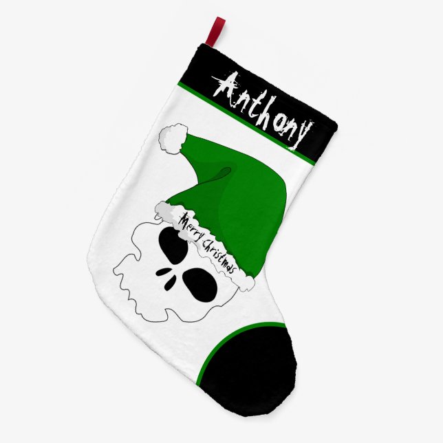 Santa Skull Christmas Stocking (Front (Hanging))