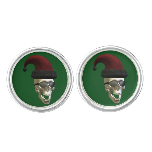 Santa Skull Cufflinks (Front)