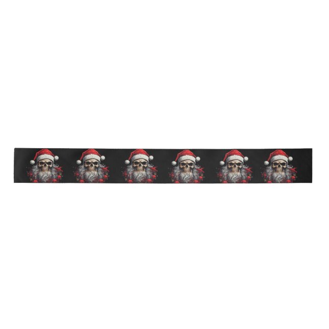 Santa Skull Gift Ribbon (Black) (Front)