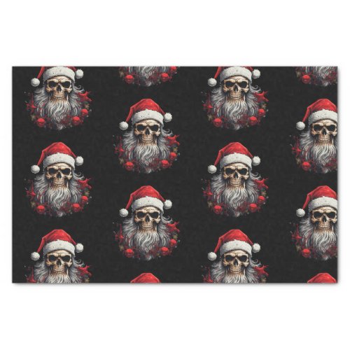 Santa Skull Gift Tissue Black Tissue Paper