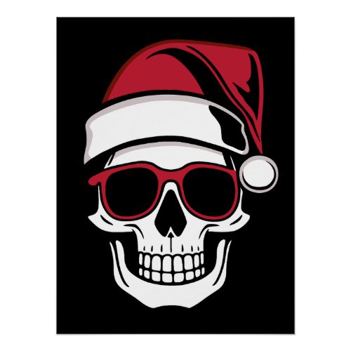 Santa skull Goth Christmas Poster