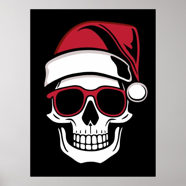 Santa skull Goth Christmas Poster (Front)
