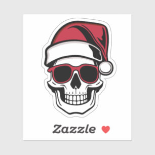 Santa skull Goth Christmas Sticker