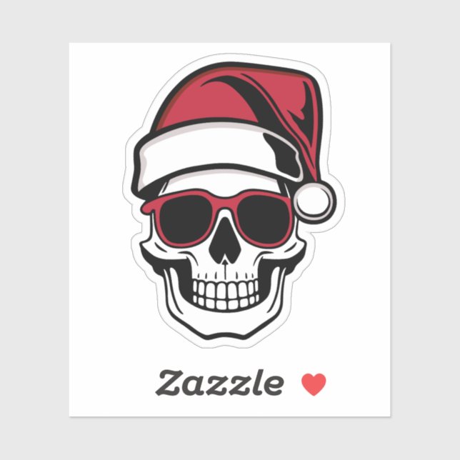 Santa skull Goth Christmas Sticker (Sheet)