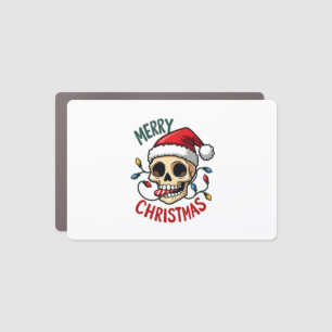 Santa Skull Hat Merry Christmas Family Matching Bo Car Magnet