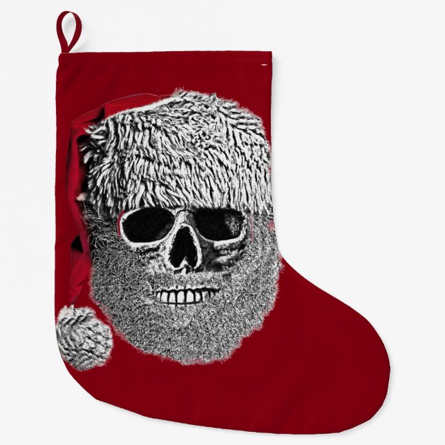 Santa skull large christmas stocking (Front)
