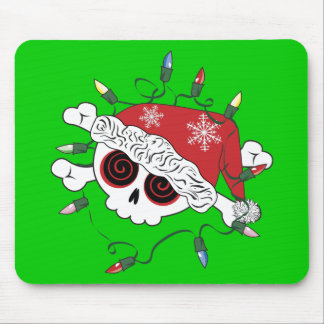 Santa Skull Mouse Pad