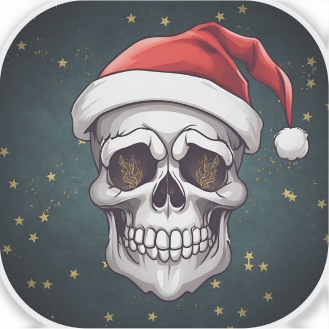 Santa Skull Sticker (Front)