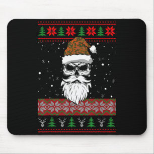 Santa Skull Ugly Christmas Sweater Camo Aesthetic Mouse Pad