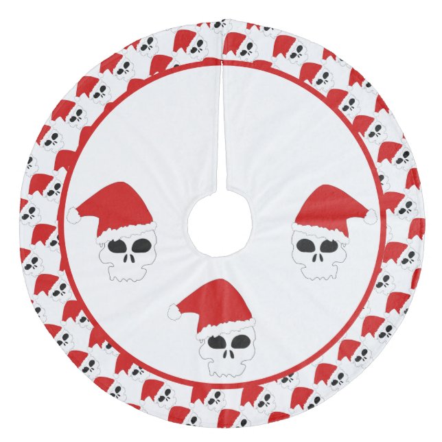 Santa Skulls Fleece Tree Skirt (Front)