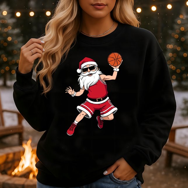Santa Slam Dunk Basketball Christmas Sweatshirt (Creator Uploaded)