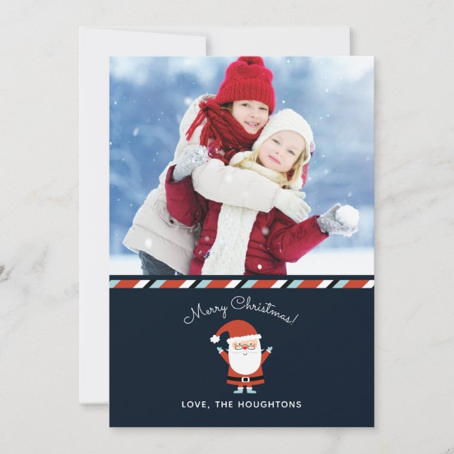 Santa Slaus Christmas Photo Holiday Card (Front)