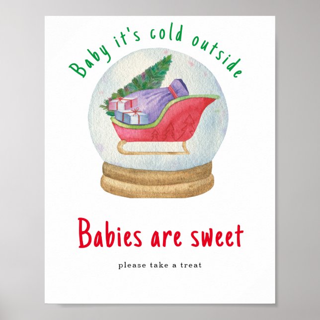 Santa sled - Babies are sweet  Poster (Front)