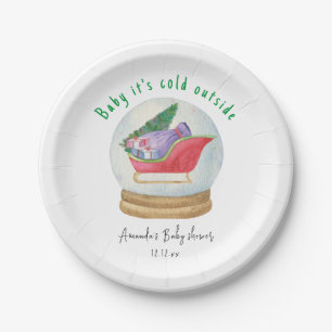 Santa sled - baby it's cold outside paper plates