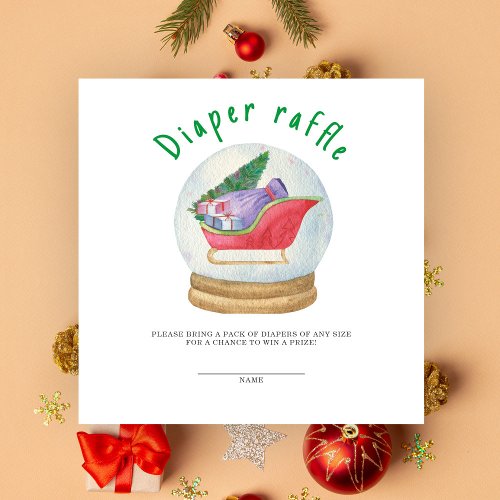 Santa sled _ diaper raffle enclosure card
