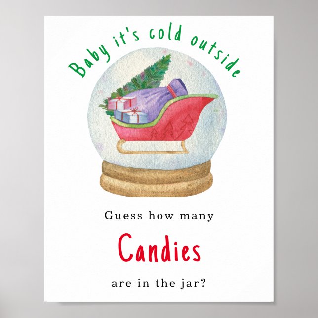 Santa sled - guess how many candies game poster (Front)