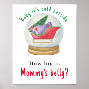 Santa sled - How big is Mommy's belly Poster