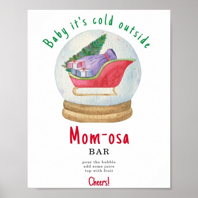 Santa sled - mom-osa bar poster (Front)