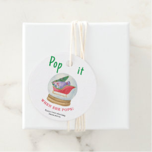 Santa sled - Pop it When she pops Favor Tags