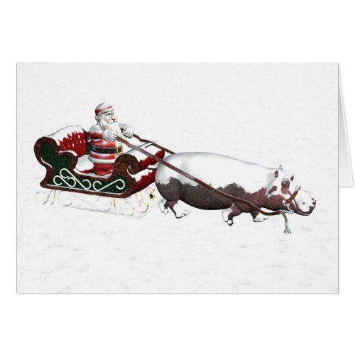 Santa Sled Pulled By Hippopotamus