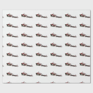 Santa Sled Pulled By Hippopotamus Wrapping Paper