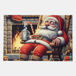 Santa sleeping Christmas Doormat