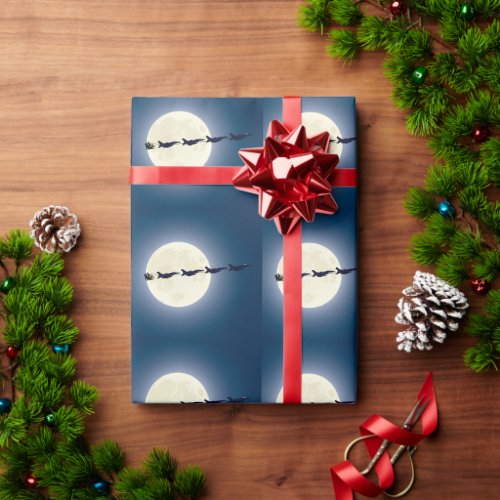 Santa Sleigh and F_16 Jets Military Christmas Wrapping Paper