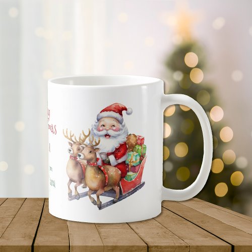 Santa Sleigh and Reindeer Kids Coffee Mug