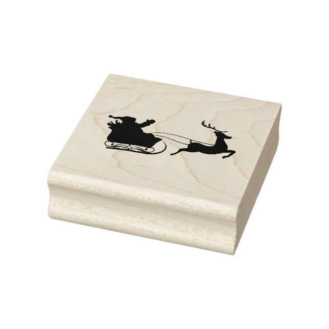 Santa Sleigh And Reindeer Rubber Stamp (Stamp)