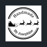 Santa Sleigh And Reindeers Christmas - Handmade -  Rubber Stamp<br><div class="desc">With the help of this rubber stamp you can let people know that your homemade cookies, handmade goodies or gifts were personally made by you. The design features Destei's silhouette of a Santa Claus in a sleigh with some reindeers. The design is framed by top and bottom borders. There are...</div>