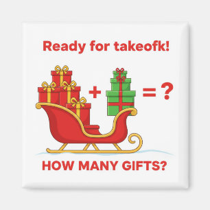 Santa Sleigh Christmas Gifts Math Addition Game Ma Magnet