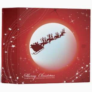 santa sleigh christmas notebook 3 ring binder