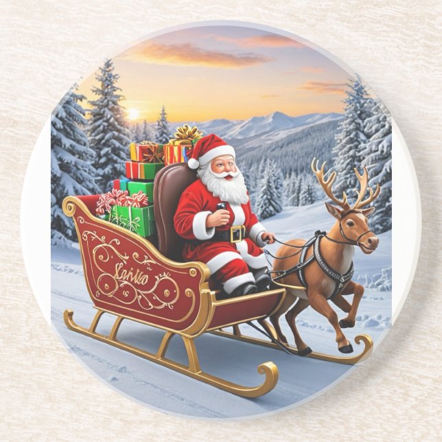 Santa sleigh coaster (Front)