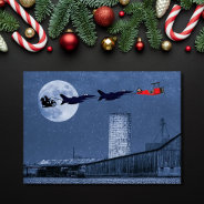 Santa, Sleigh, F-16 Jets And Red Biplane Christmas Holiday Card at Zazzle