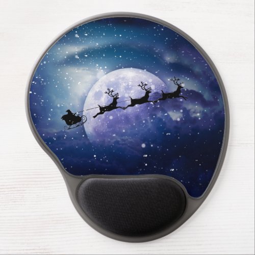 Santa Sleigh  Fantasy Galaxy Christmas Night Sky Gel Mouse Pad