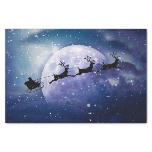 Santa Sleigh  Fantasy Galaxy Christmas Night Sky Tissue Paper