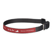 Santa Sleigh Merry Christmas Festive Red And White Pet Collar (Right)