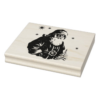 Santa Sleigh Merry Christmas Stamp