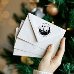 Santa Sleigh Over The Moon Custom Return Address Self-inking Stamp<br><div class="desc">Elevate your holiday mail with this Santa Sleigh Over The Moon Custom Return Address Self-Inking Stamp! Perfect for adding a magical, festive touch to all your Christmas cards, party invitations, and holiday packages, this personalized stamp features a charming silhouette of Santa's sleigh flying over the moon. Customizable with your own...</div>