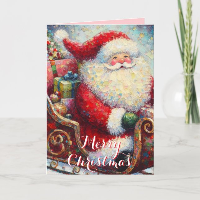 Santa Sleigh & Presents – Classic Holiday Greeting Card (Front)
