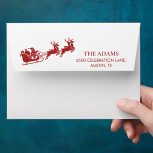 Santa Sleigh & Reindeer Christmas Envelope