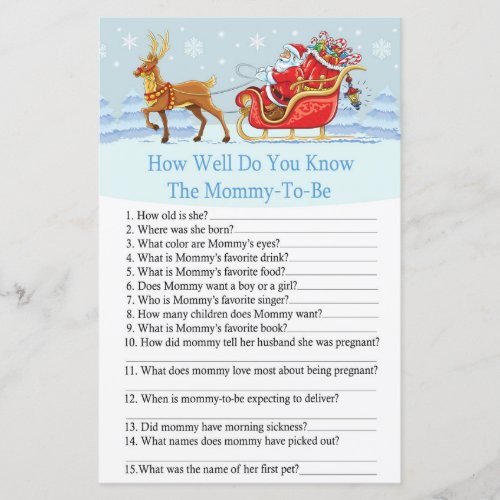 Santa Sleigh Reindeer how well do you know game