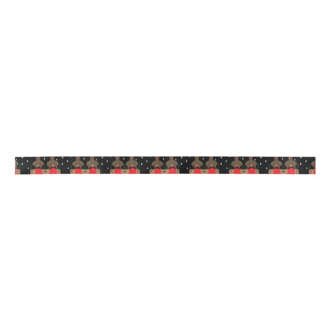 SANTA SLEIGH & REINDEER SATIN RIBBON (Front)