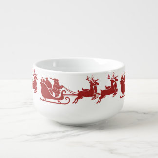 Santa Sleigh Ride Christmas Soup Mug