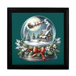 Santa Sleigh Ride in Snow Globe Wonderland Gift Box