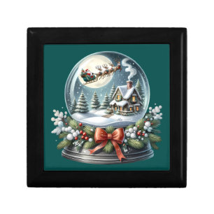 Santa Sleigh Ride in Snow Globe Wonderland Gift Box