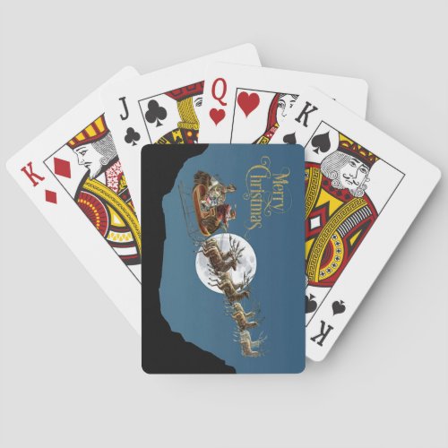 Santa Sleigh Ride Poker Cards